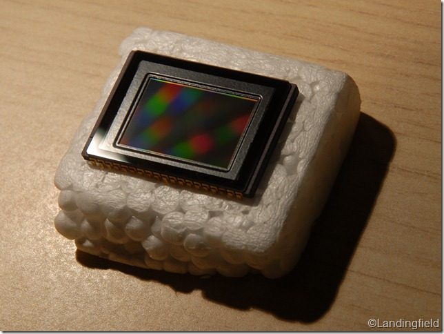 Bare image sensor die with iridescent sheen